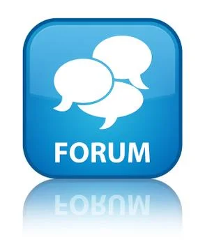 Forum (comments icon) special cyan blue square button 스톡 일러스트