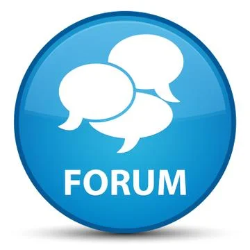 Forum (comments icon) special cyan blue round button 스톡 일러스트