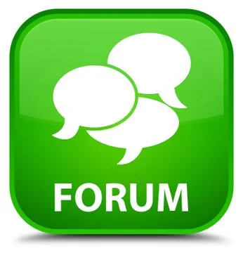 Forum (comments icon) special green square button 스톡 일러스트