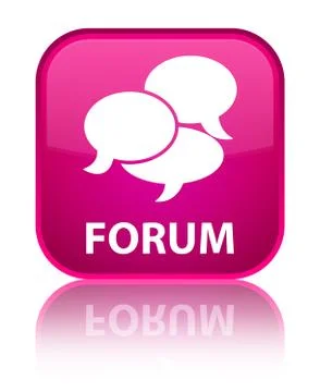 Forum (comments icon) special pink square button 스톡 일러스트