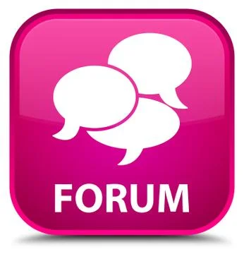 Forum (comments icon) special pink square button 스톡 일러스트
