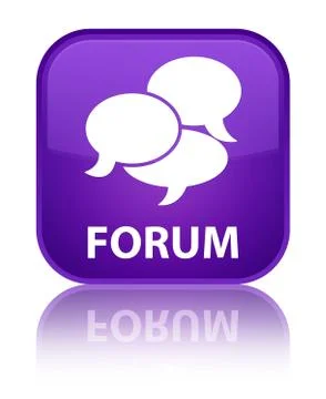 Forum (comments icon) special purple square button 스톡 일러스트