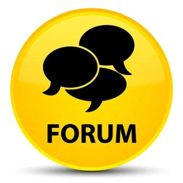 Forum (comments icon) special yellow round button Stock Illustration