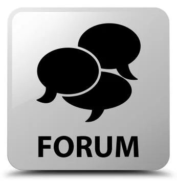 Forum (comments icon) white square button 스톡 일러스트