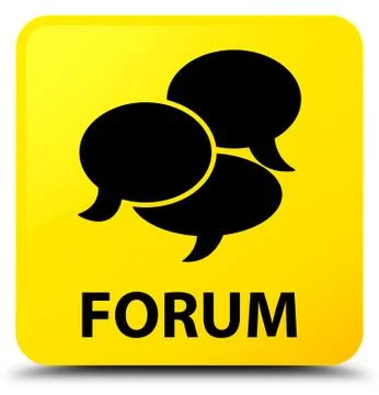 Forum (comments icon) yellow square button 스톡 일러스트