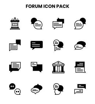 Forum DuoTone Design Icons Pack Stock Illustration
