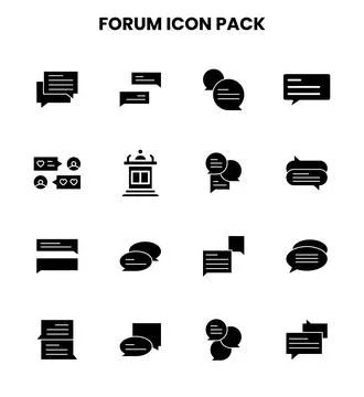 Forum Glyph UI Icons Pack Stock Illustration
