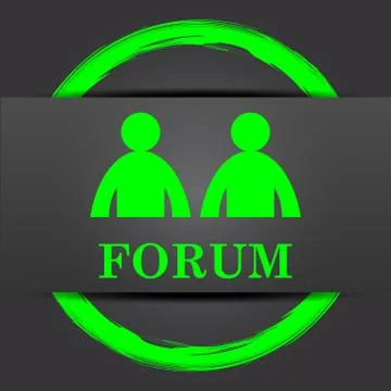 Forum icon. Internet button with green on grey background.. 스톡 일러스트