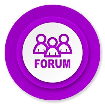 Forum icon, violet button. Stock Illustration