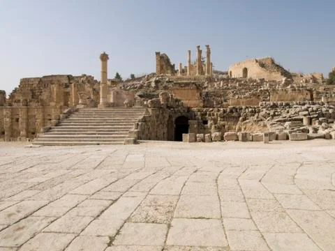 The Forum, Jerash Stock Photos