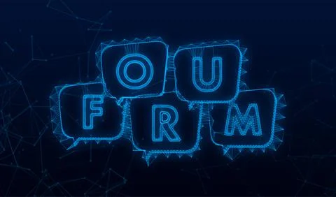 Forum label on chat speech bubble, plexus icon. Vector stock illustration. Stock Illustration