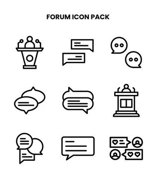 Forum Line Bundle Icons Pack Stock Illustration