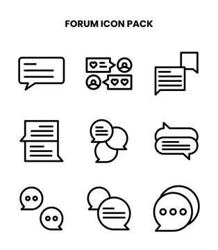 Forum Line Icons Pack Stockillustratie
