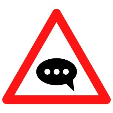 Forum Message Danger Vector Icon Flat Illustration 스톡 일러스트