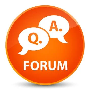Forum (question answer bubble icon) elegant orange round button Stock Illustration
