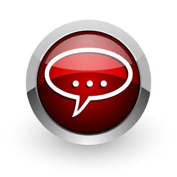 Forum red circle web glossy icon. Stockillustratie