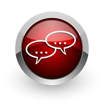 Forum red circle web glossy icon. Illustrazione stock