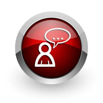 Forum red circle web glossy icon. Stock-Illustration