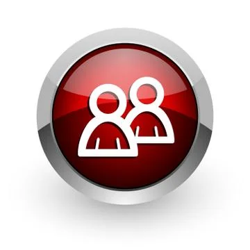 Forum red circle web glossy icon. Illustrazione stock