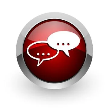 Forum red circle web glossy icon. Illustrazione stock