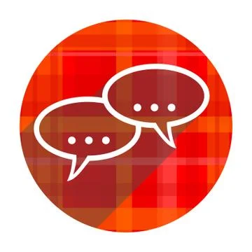 Forum red flat icon isolated. Stock Illustration
