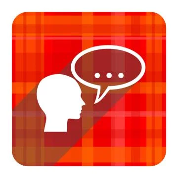 Forum red flat icon isolated. Stock Illustration