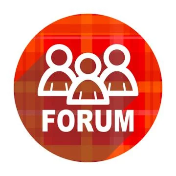 Forum red flat icon isolated. Stock Illustration