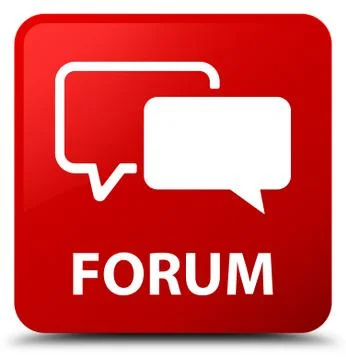 Forum red square button Stock Illustration