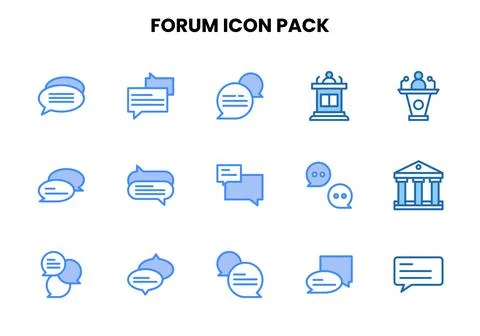 Forum Two Colour Graphics Icons Pack Stock Illustration