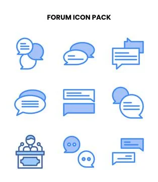 Forum Two Colour Scalable Icons Pack Stock Illustration
