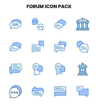 Forum Two Colour Set Icons Pack 库存插图