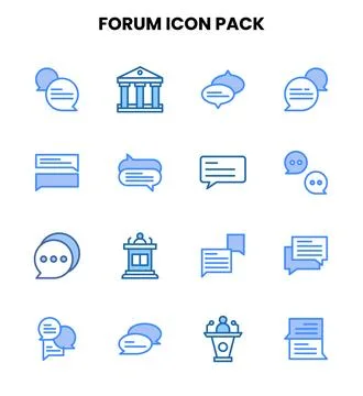 Forum Two Colour UI Icons Pack Stock Illustration