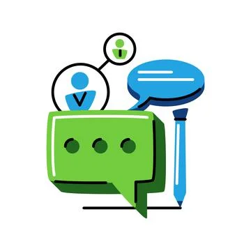 Forum. Vector icon in bold line style Stock Illustration