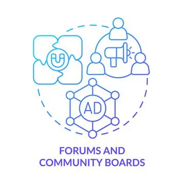 Forums and community boards blue gradient concept icon Stock Illustration
