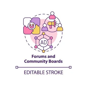 Forums and community boards concept icon Stock Illustration