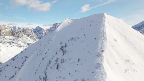 Forward Aerial Ascent Toward Col de la Puina Ridge Stock Footage 337088821