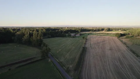 Forward Aerial Drone Flight Over French Countryside Stock Footage 315616762