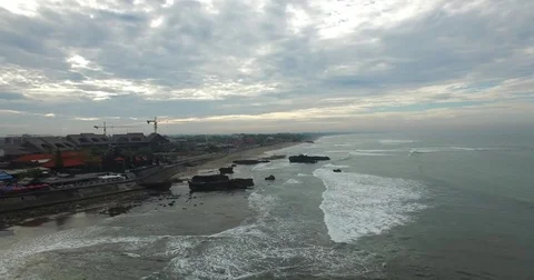 Forward aerial flight from echo to batu balong beach Stock-Footage 74222531