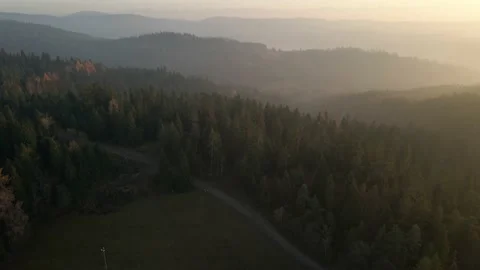 Forward aerial over mountain valley Stock Footage 173527487