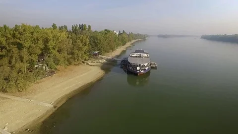 Forward aerial view over the river Stock Footage 70735838