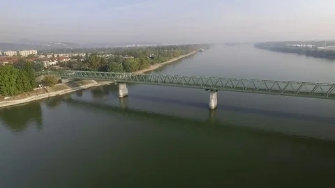 Forward aerial view over the river Stock Footage 70736220