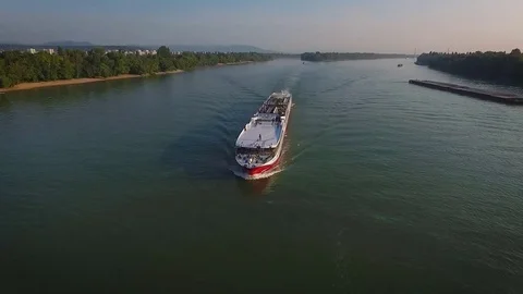 Forward aerial view over the river Stock Footage 70758598