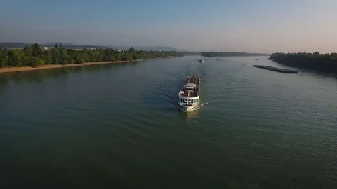 Forward aerial view over the river Stock Footage 70758928