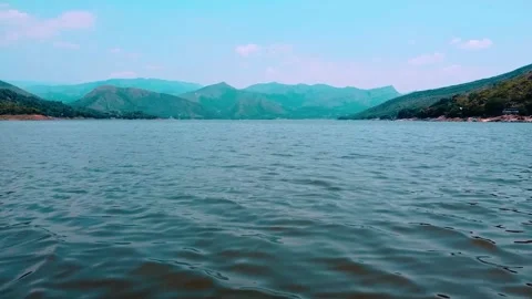 Forward aerial view of prado tolima dam in colombia Stock Footage 218048341