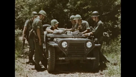 Forward air controller support U.S. Army at tactical air fire - 1968 Stock Footage 99912792
