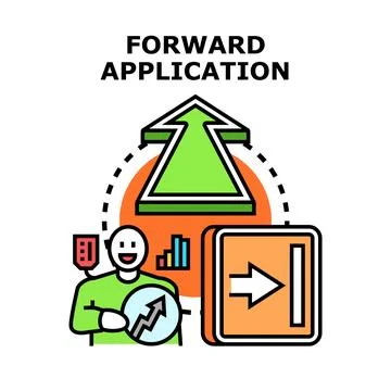 Forward application process delivering growth and progress Stock Illustration
