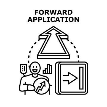 Forward application process delivering growth and progress Stock Illustration