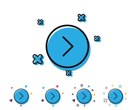 Forward arrow line icon. Next Arrowhead. Stock Illustration