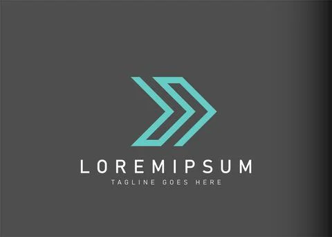 Forward arrow logo design. Vector illustration of abstract forward arrows lin Иллюстрация