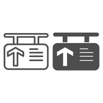 Forward arrow sign line and solid icon, Traffic concept, Road sign with forward Stock Illustration